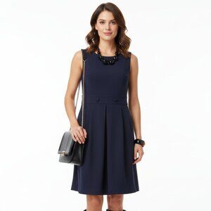 Boden Blue Sleeveless Button Waist Midi Dress 10